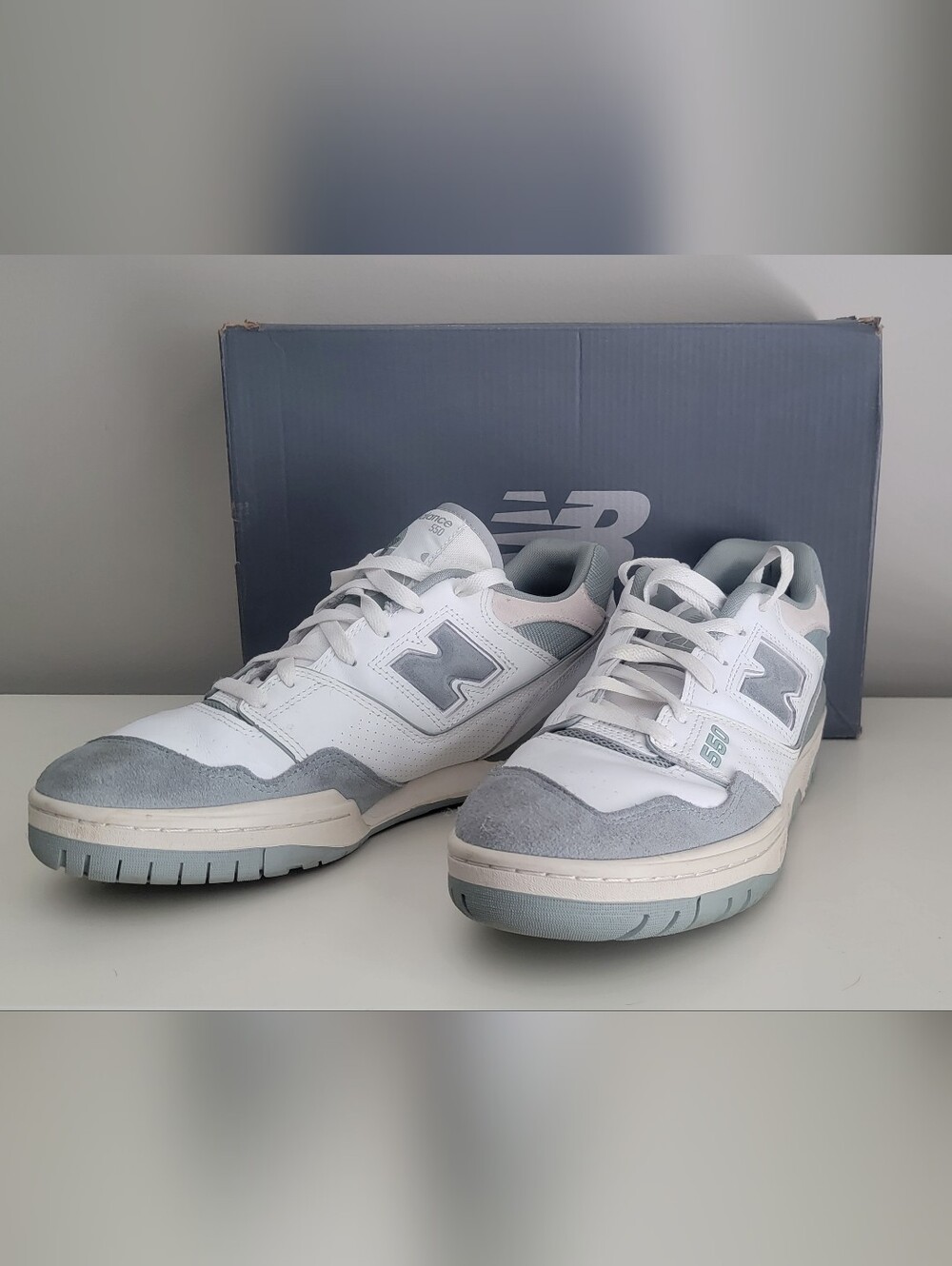 New Balance 550 BB550NED White Green Sneakers Men's Size 11 Women's 12.5